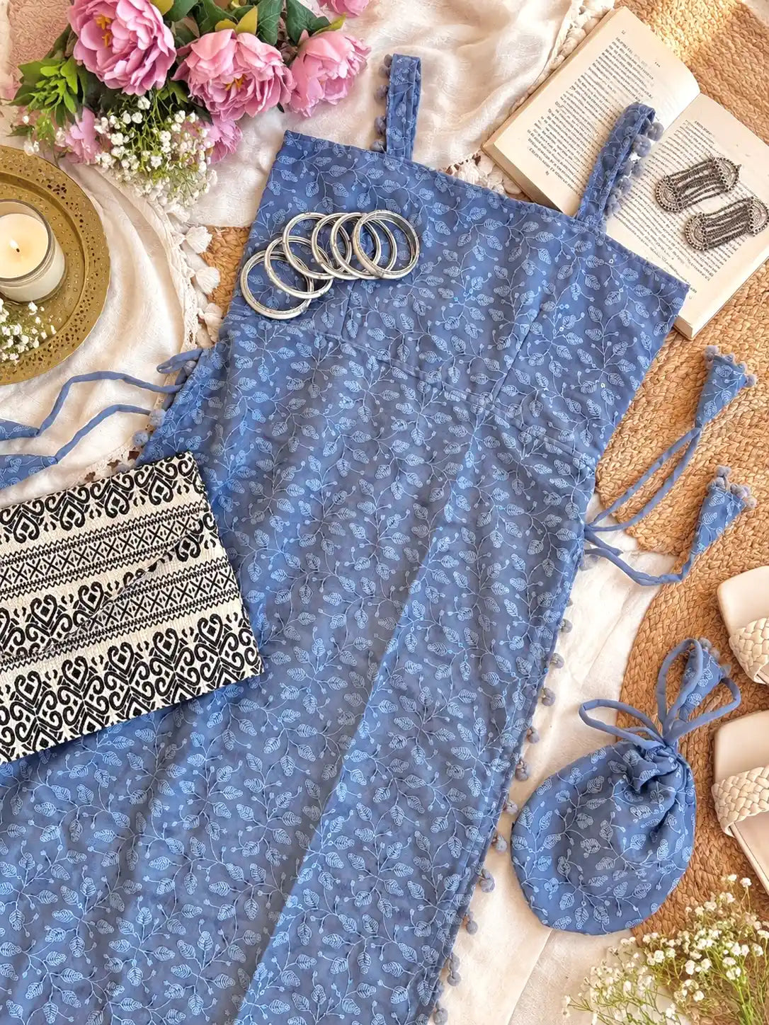 Embroidered Blush Grey Gulnaz Kurta