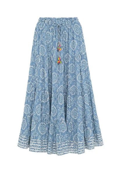 Jaipuri Grey Bandhej Twirl Skirt