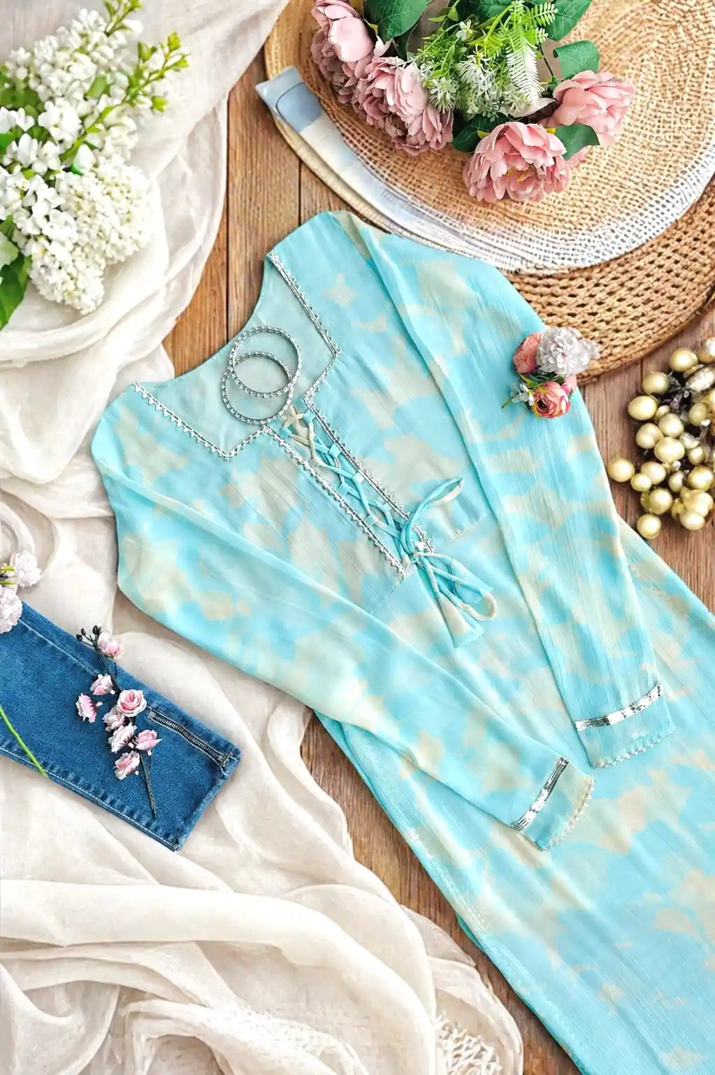 Tye Dye Georgette Dori Gulnaz Kurta