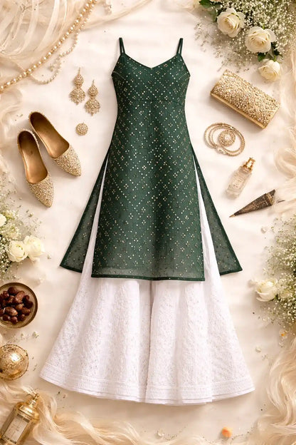 Mahima's Green Mirror Gulnaz Kurta