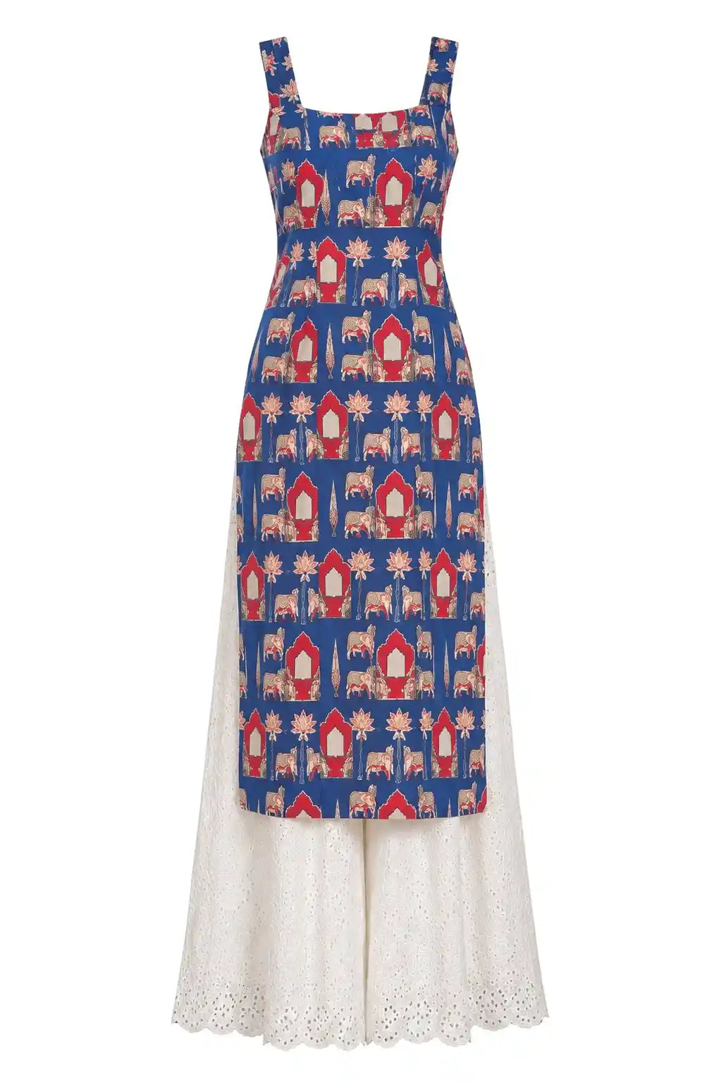 Blue Worli Shell Gulnaz Kurta