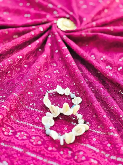 Plum Wine Sequence Fabric Cut - Passion for Fashion by Shivani