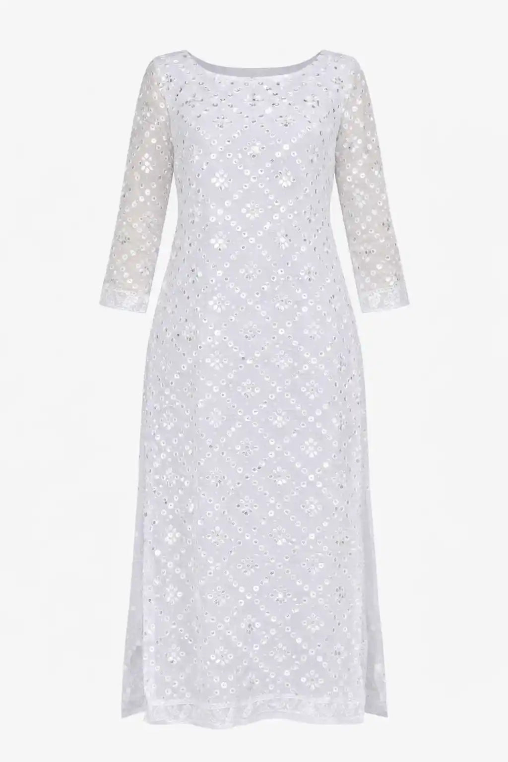Soft White Mirror Gulnaz Kurta