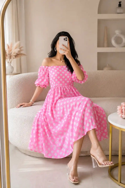 Pretty In Pink Polka Twirl Dress