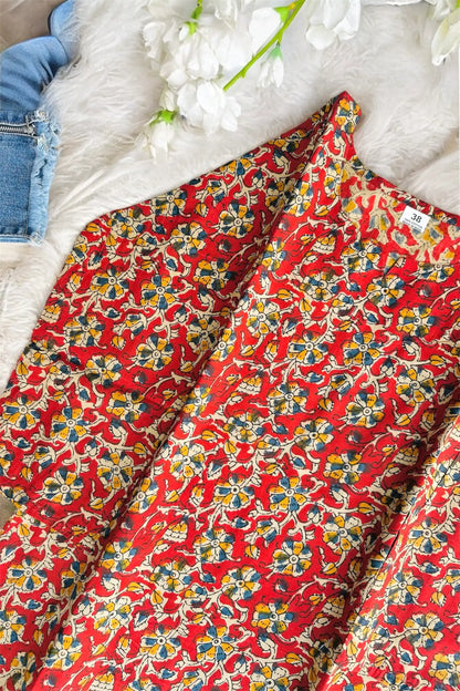 Classic Maroon Kalamkari Short Kurta