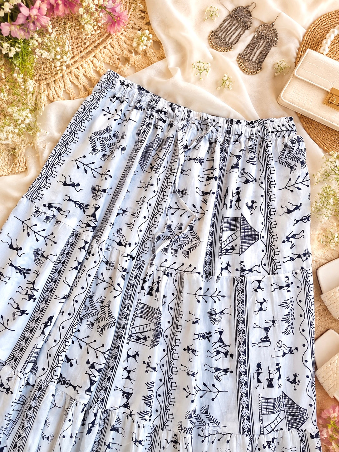 Indigo Bloom Jaipuri Twirl Skirt