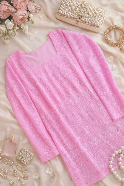 Blossom Pink Short Gulnaz Kurta