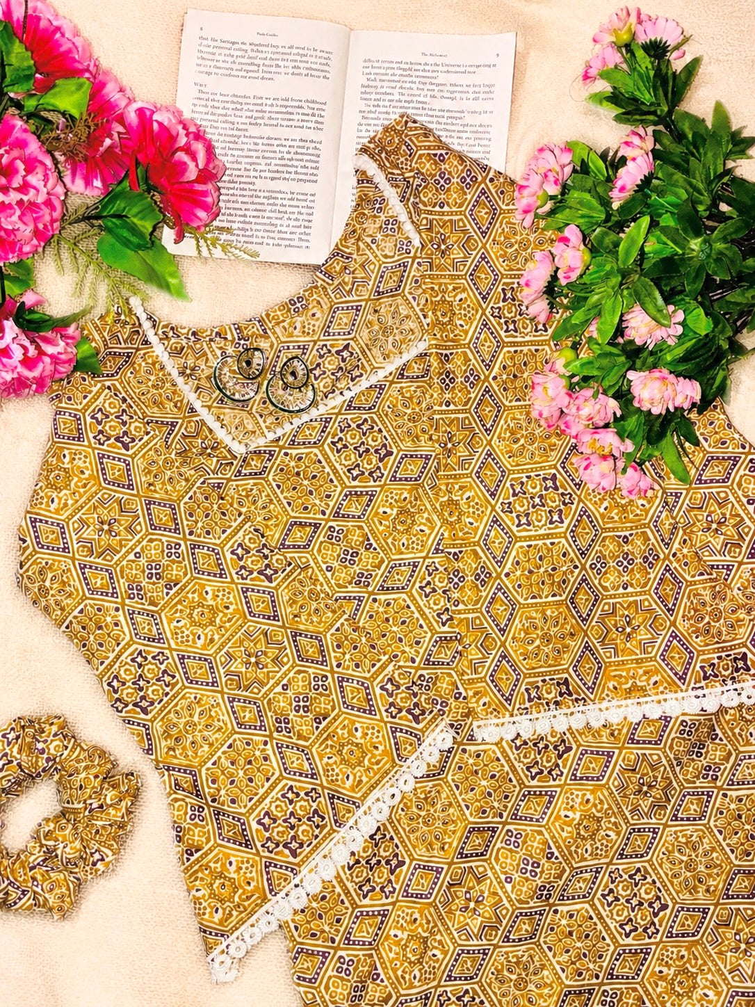 Gulnaz Brown Vintage Mosaic Kurti