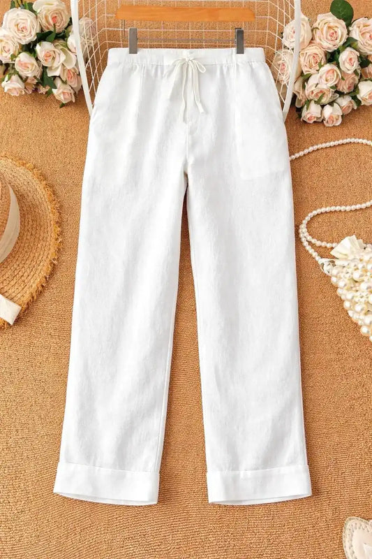 The Classy White Linen Cotton Must Pick Pants - Passion for Fashion by Shivani