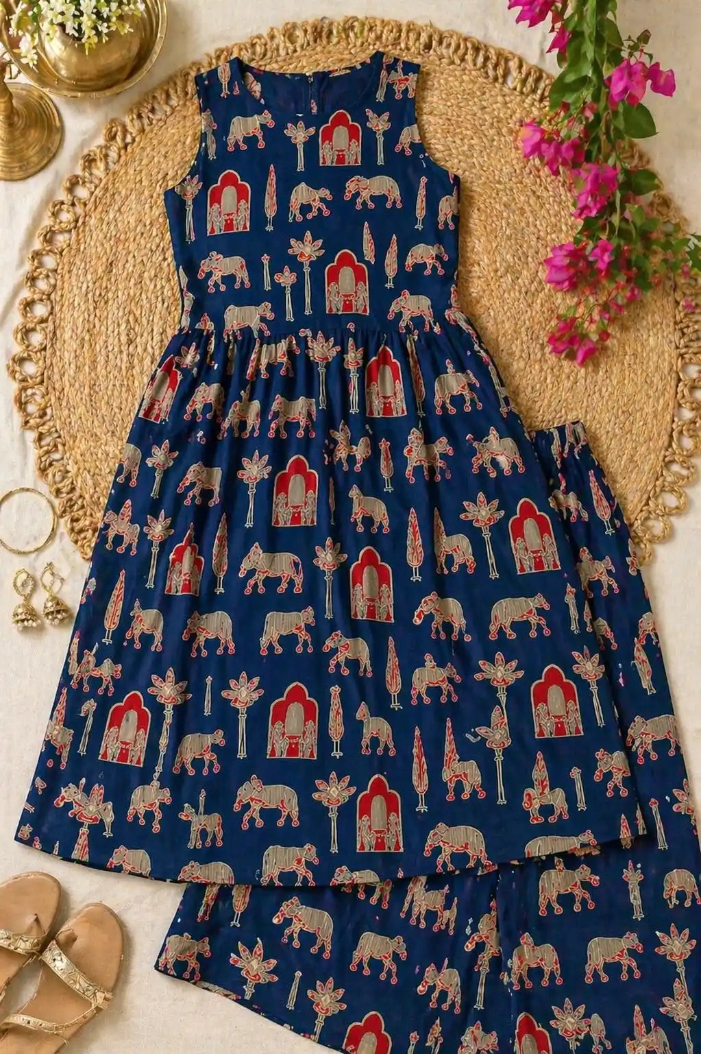 Blue Worli Mulmul Meher Suit