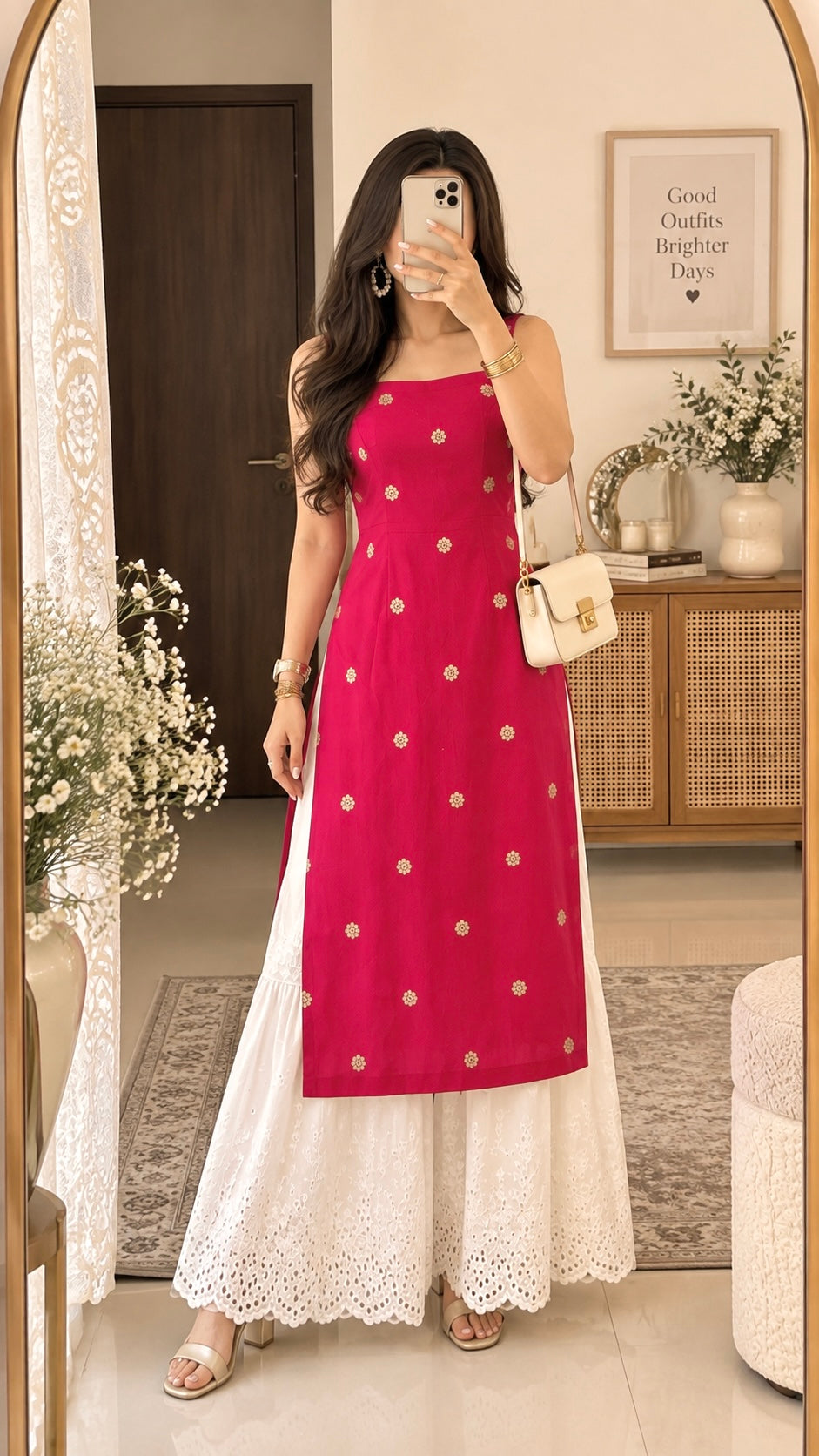 Fuchsia Pink Embroidered Gulnaz Kurta