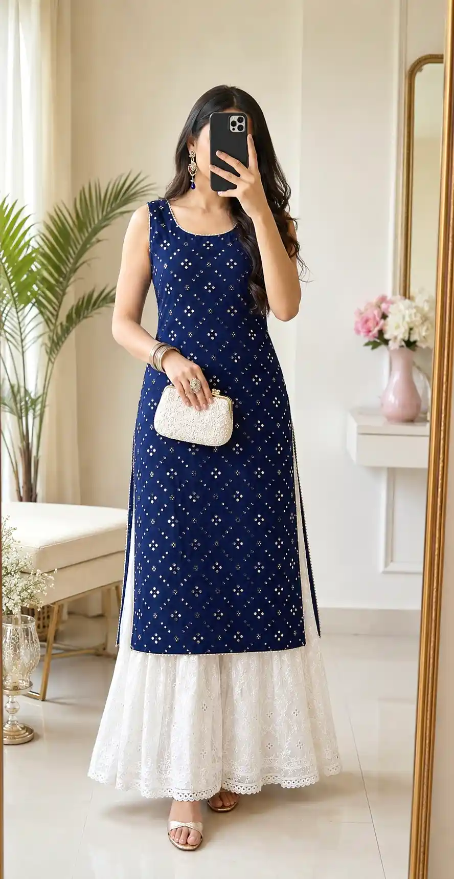 Pinal’s Blue Mirror Gulnaz Kurta