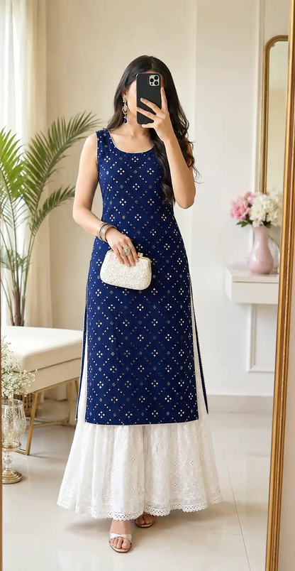 Pinal’s Blue Mirror Gulnaz Kurta