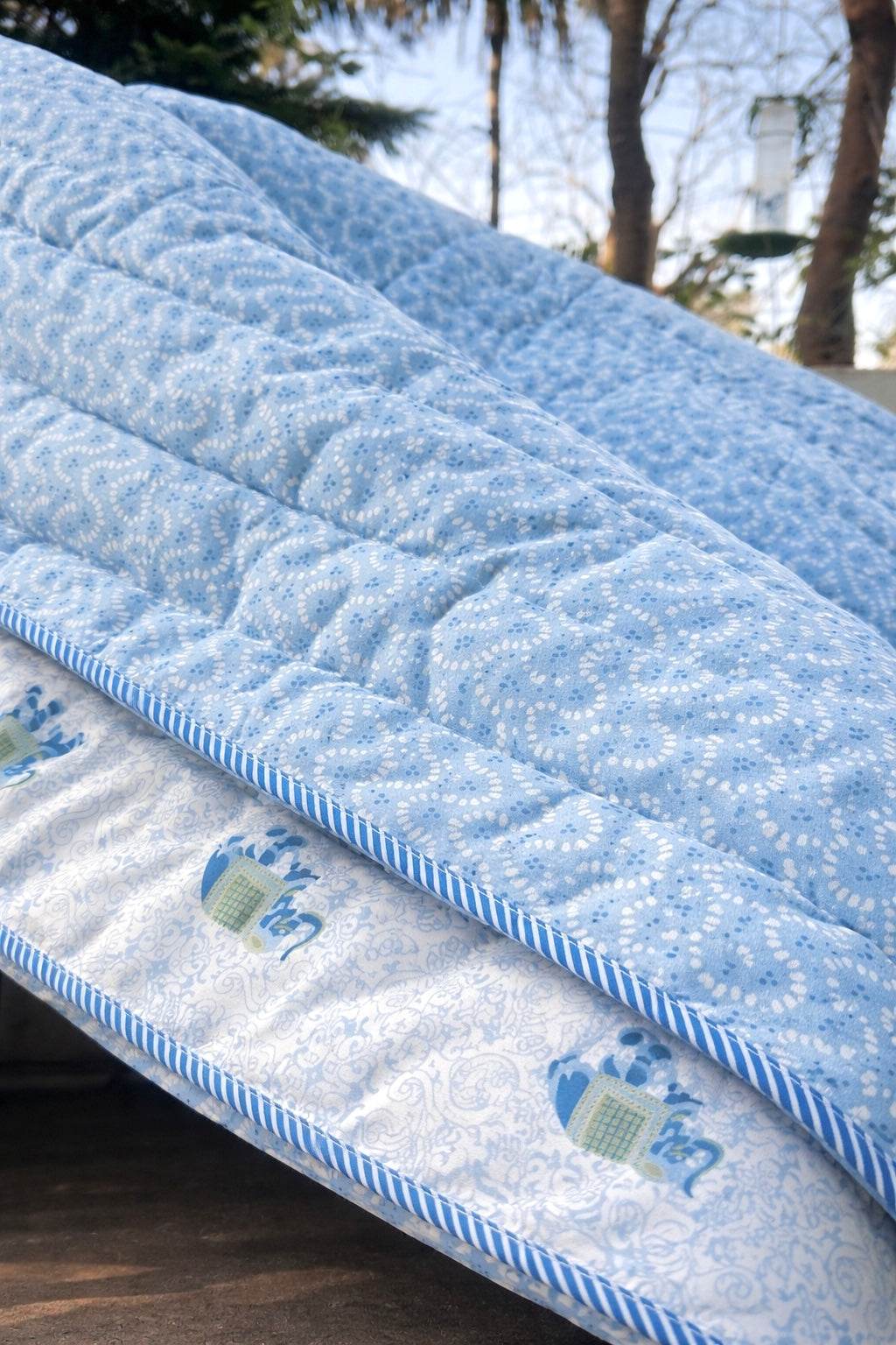 Blue Block Print Jaipuri Razai