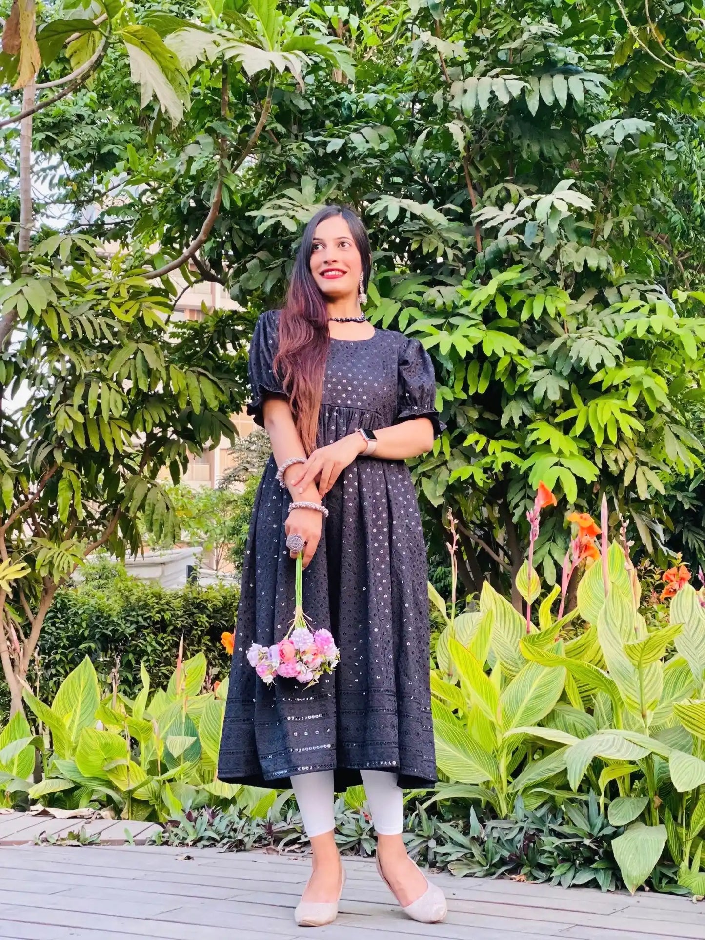 Dusky Black Sequence Gulnaz Kurta