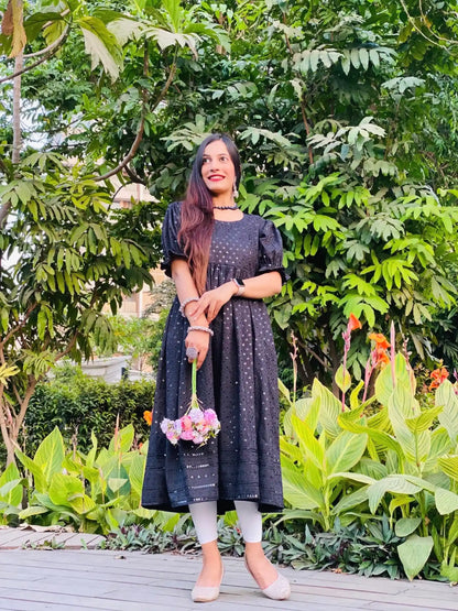 Dusky Black Sequence Gulnaz Kurta