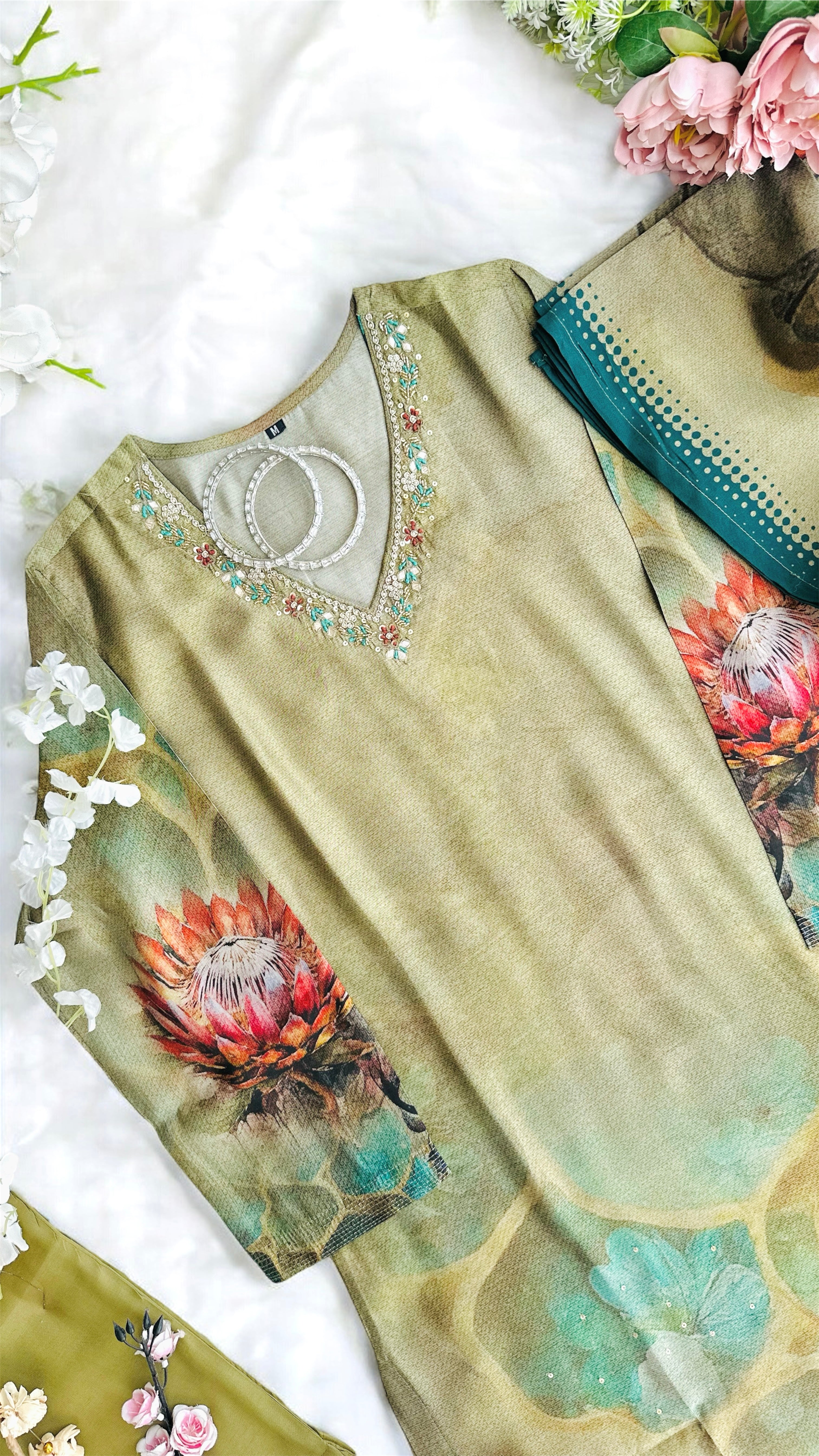 Meher Olive Banarasi Suit Set
