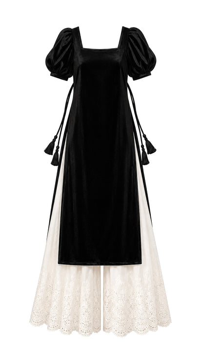 Classy Black Velvet Gulnaz Kurta