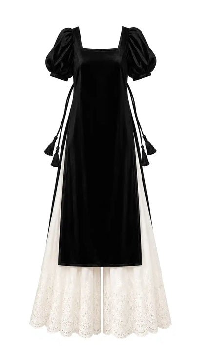 Classy Black Velvet Gulnaz Kurta