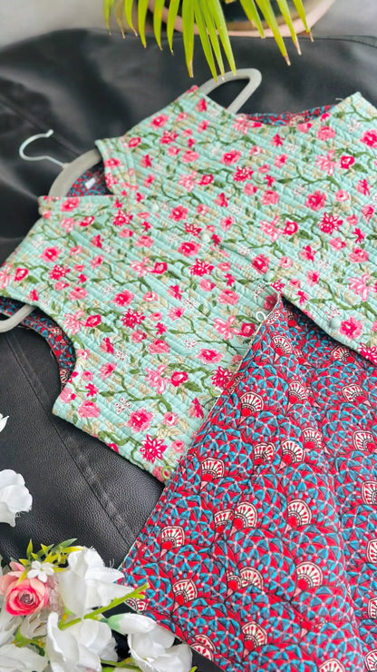 Green Floral Jaipuri Jacket