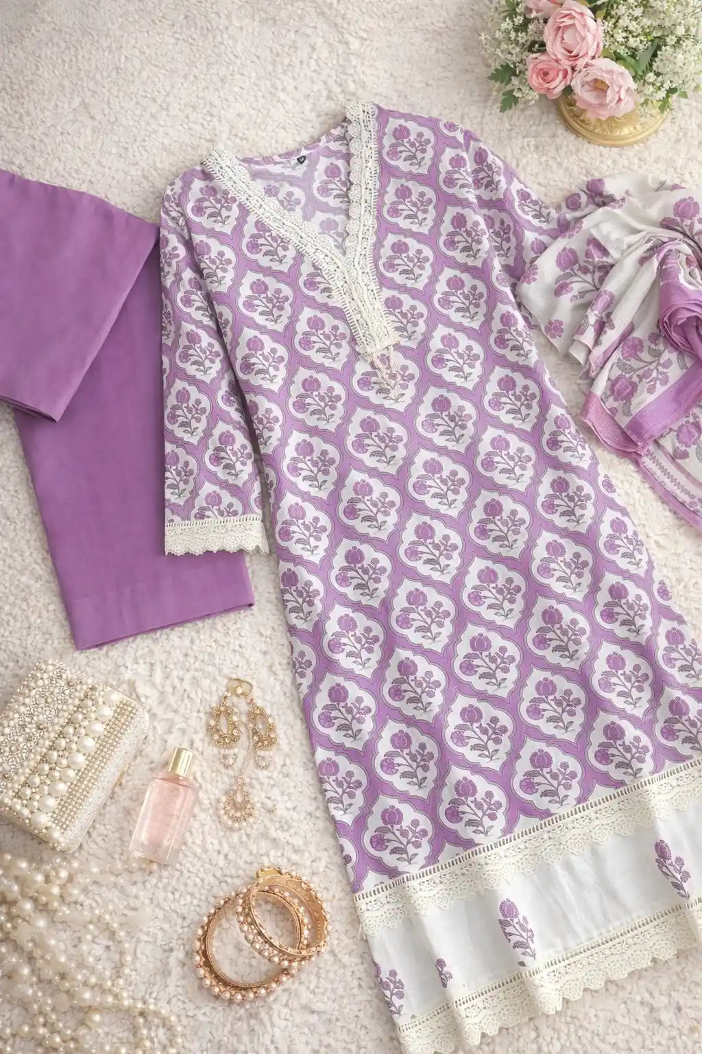 Lilac Block Meher Suit Set
