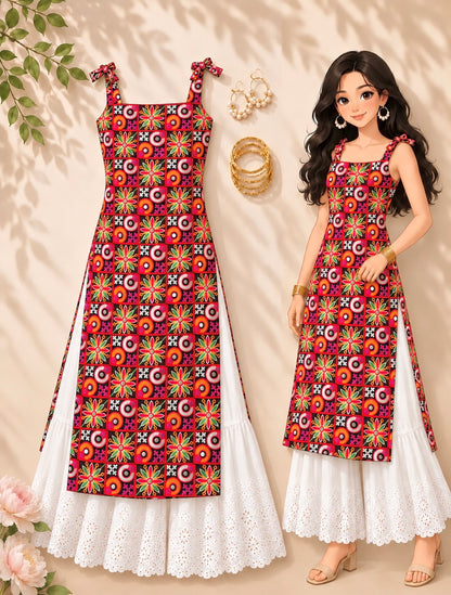 Multicolor Gamti Embroidered Gulnaz Kurta