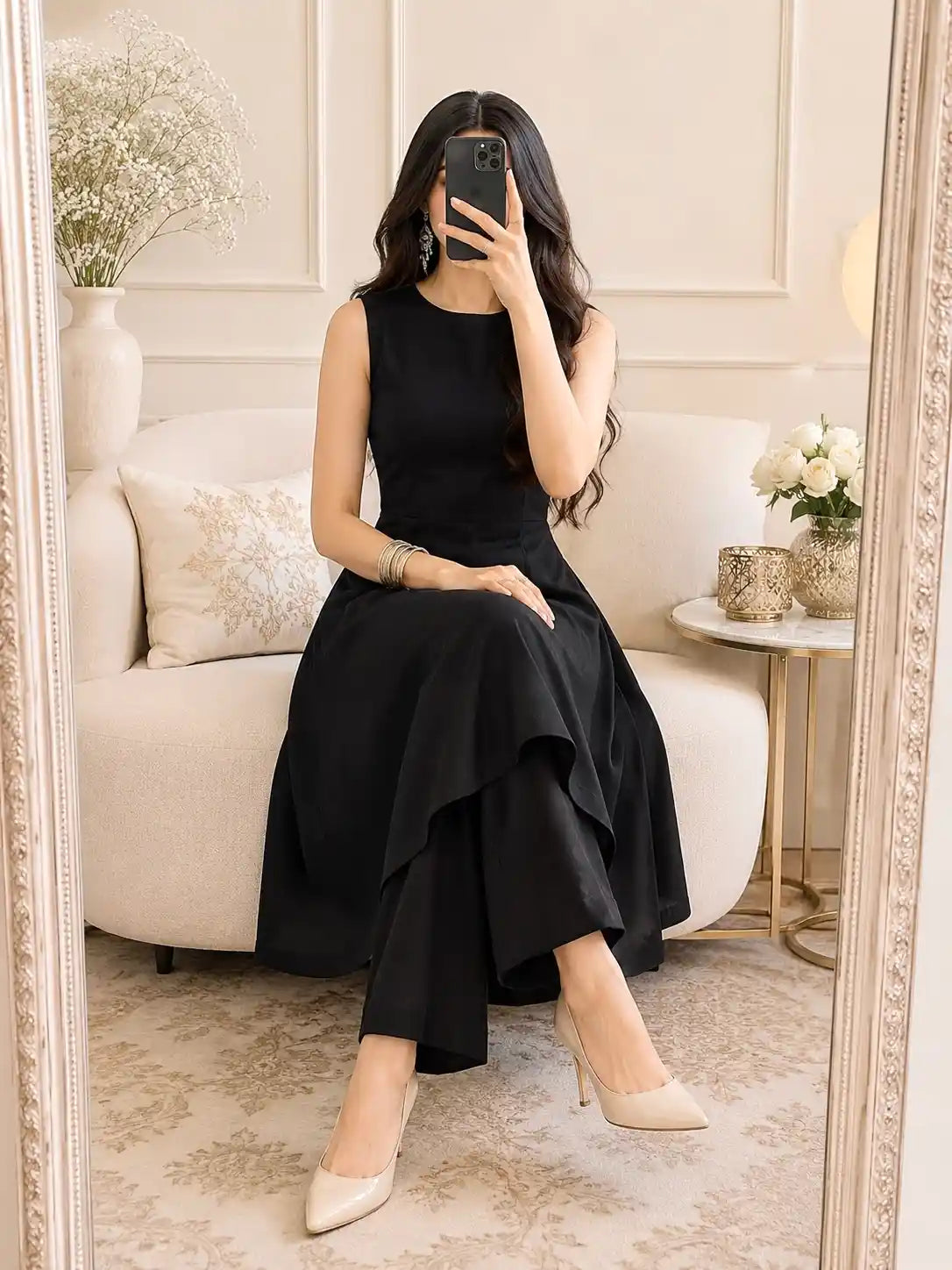 Classy Black Gulnaz Kurta Set