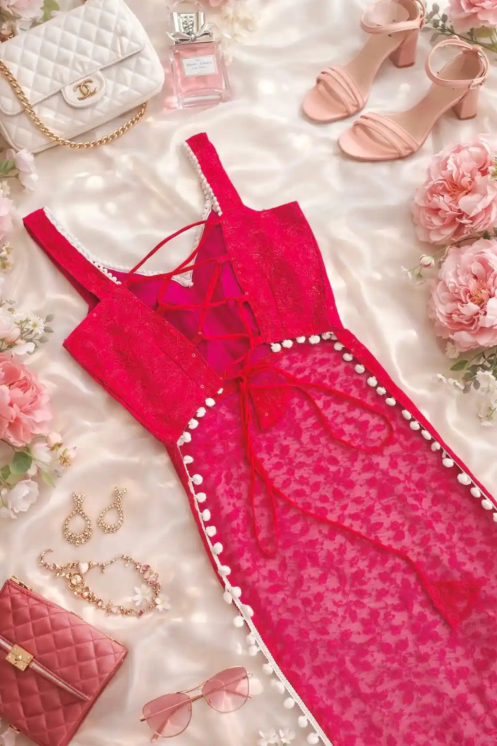 Shiraz Pink Gulnaz Embroidered Kurta