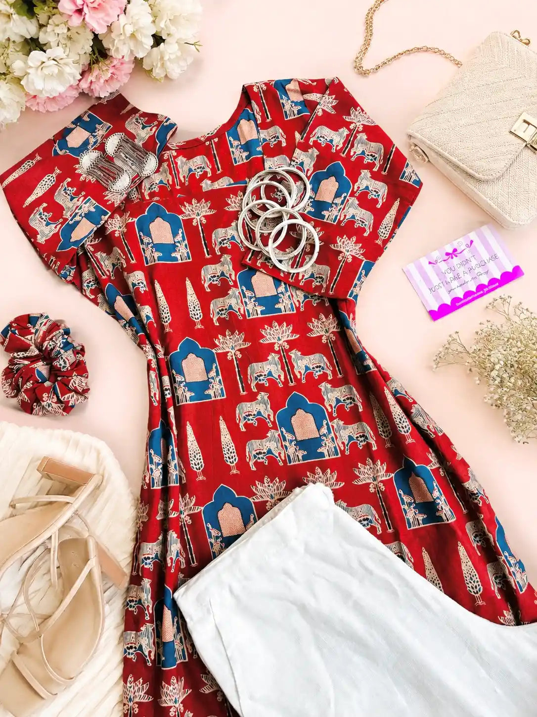 Maroon Worli Rangriti Budget Kurta