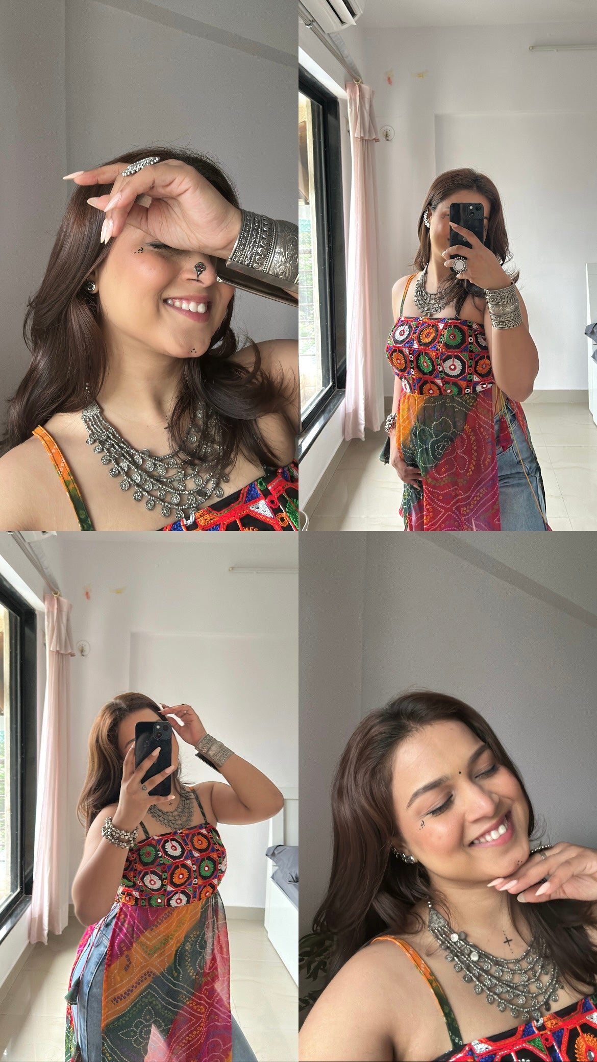 Ayesha’s Boho Bloom Bandhej Tie Kurti