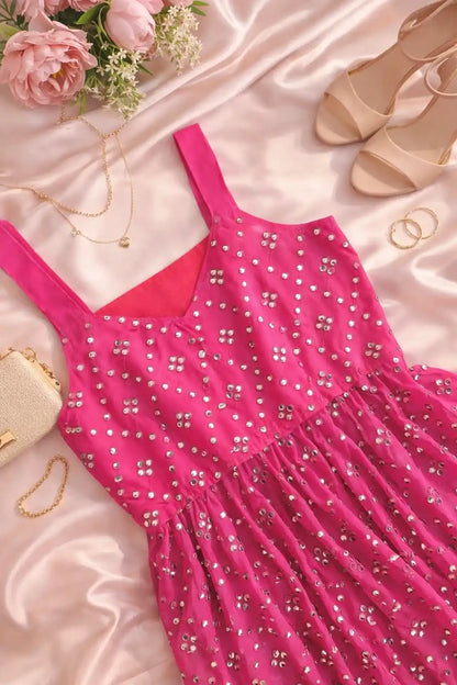 Gulnaz Peach Embellished Peplum Top