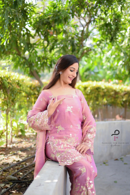 Blush Embroidered Meher Suit Set