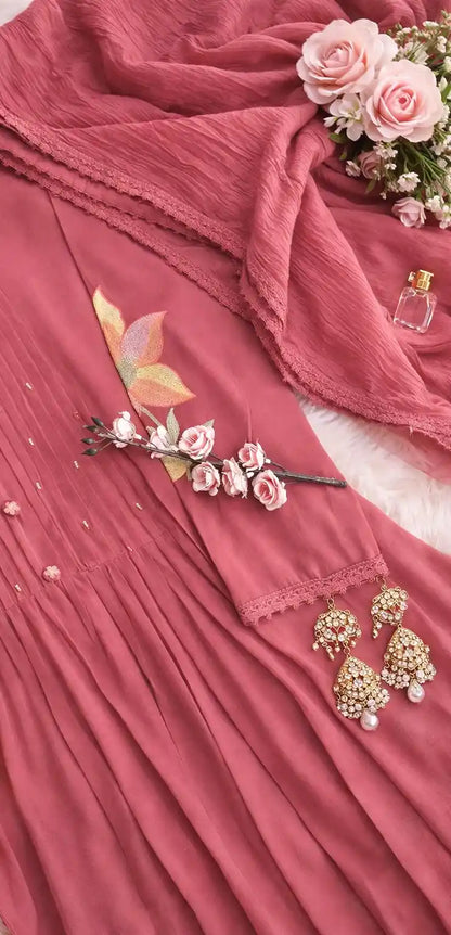 Rose Embroidered Meher Suit Set