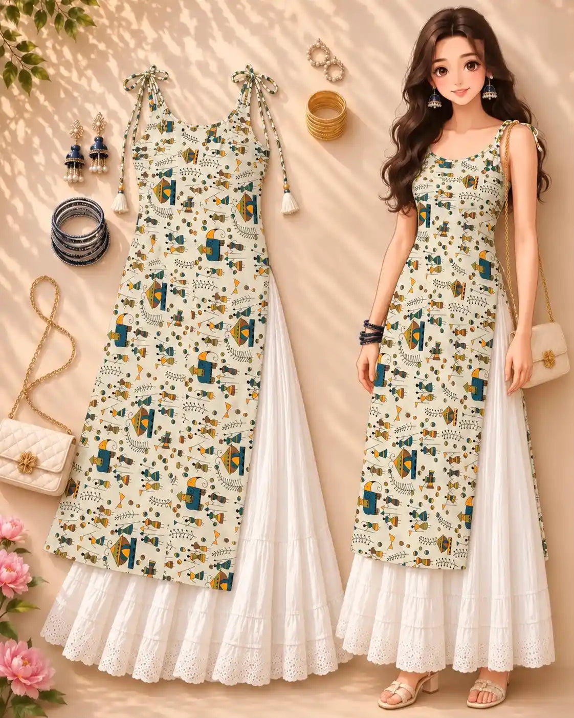 Jaipuri Handblock Style Printed Kurta