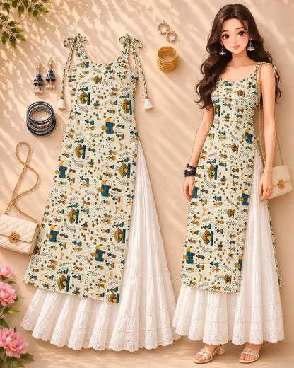 Jaipuri Handblock Style Printed Kurta