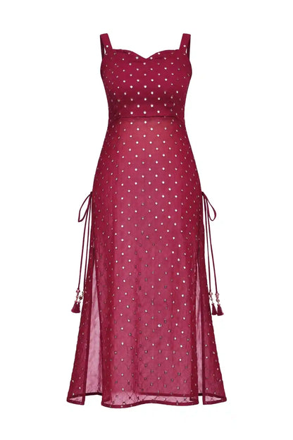 Wine Sweetheart Mirror Gulnaz Kurta