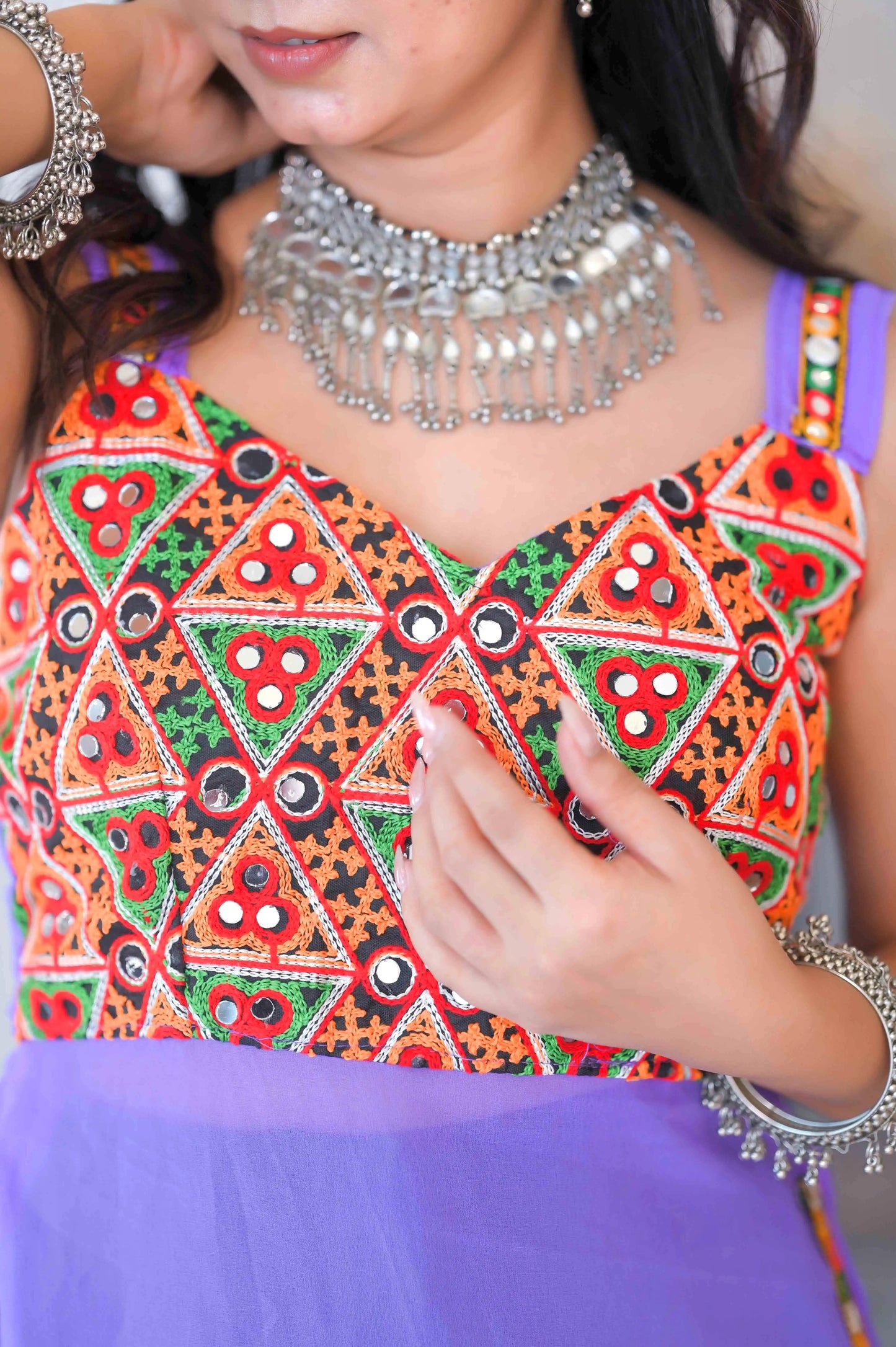 Rosy Lilac Gulnaz Embroidered Kurta