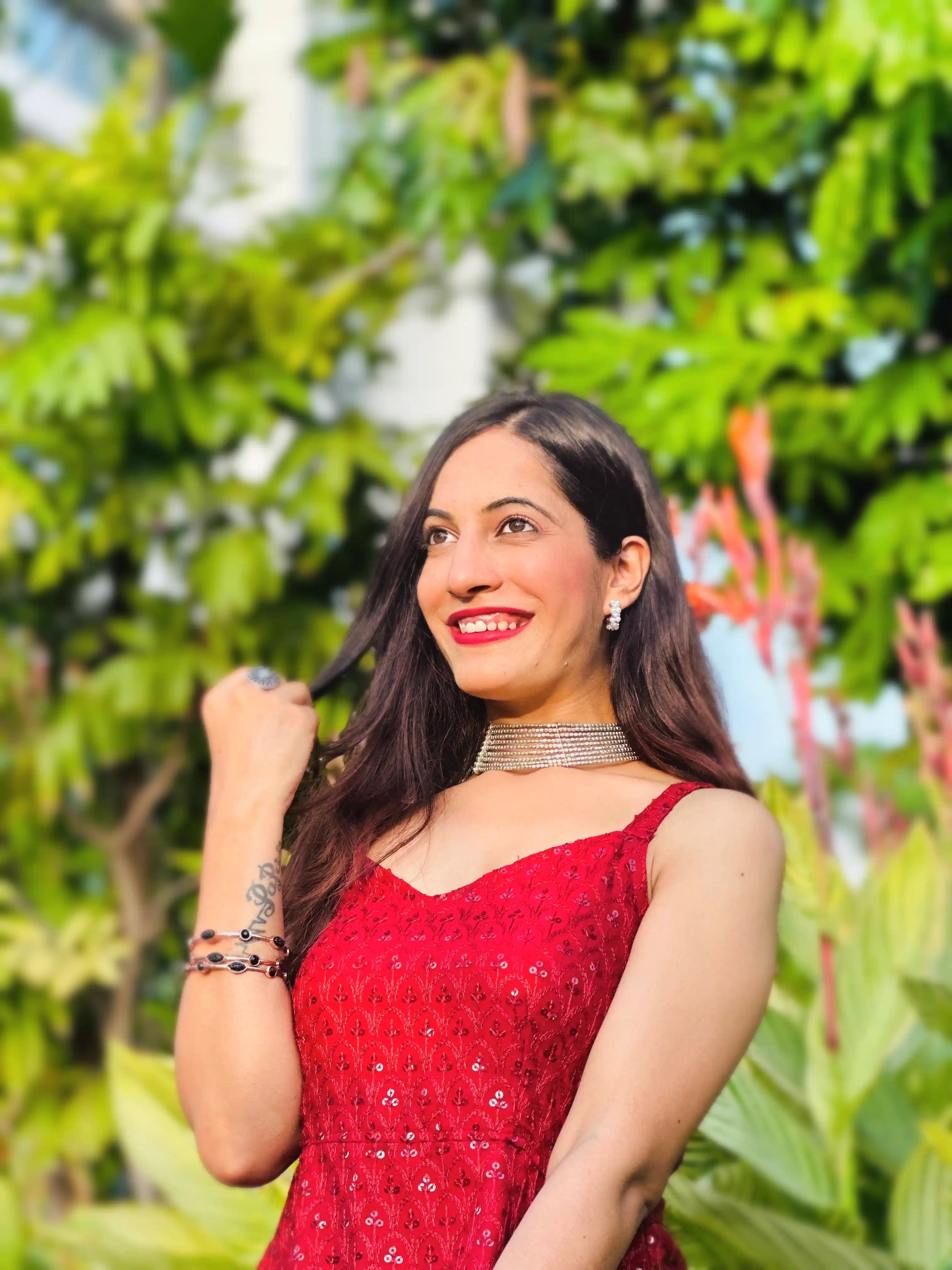 Scarlet Sequin Dori Side Slit Kurta