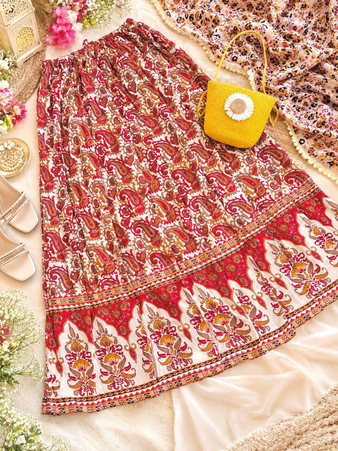 Jaipuri Paisley Flare Twirl Skirt