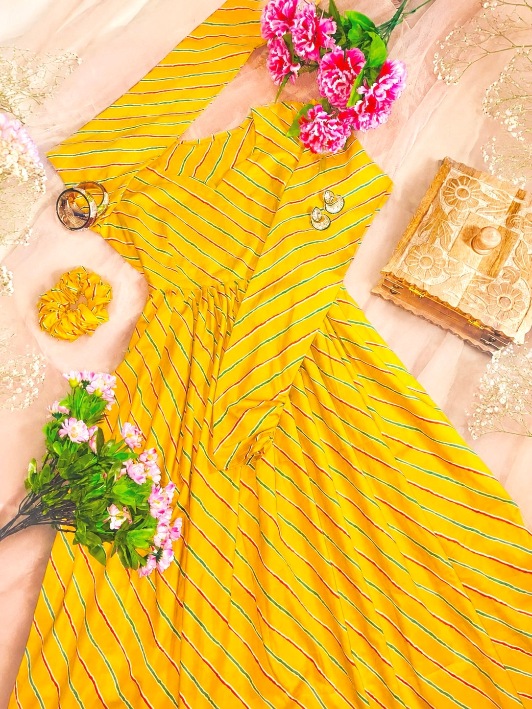 Mulmul Lehriya Jaipuri Twirl Kurta