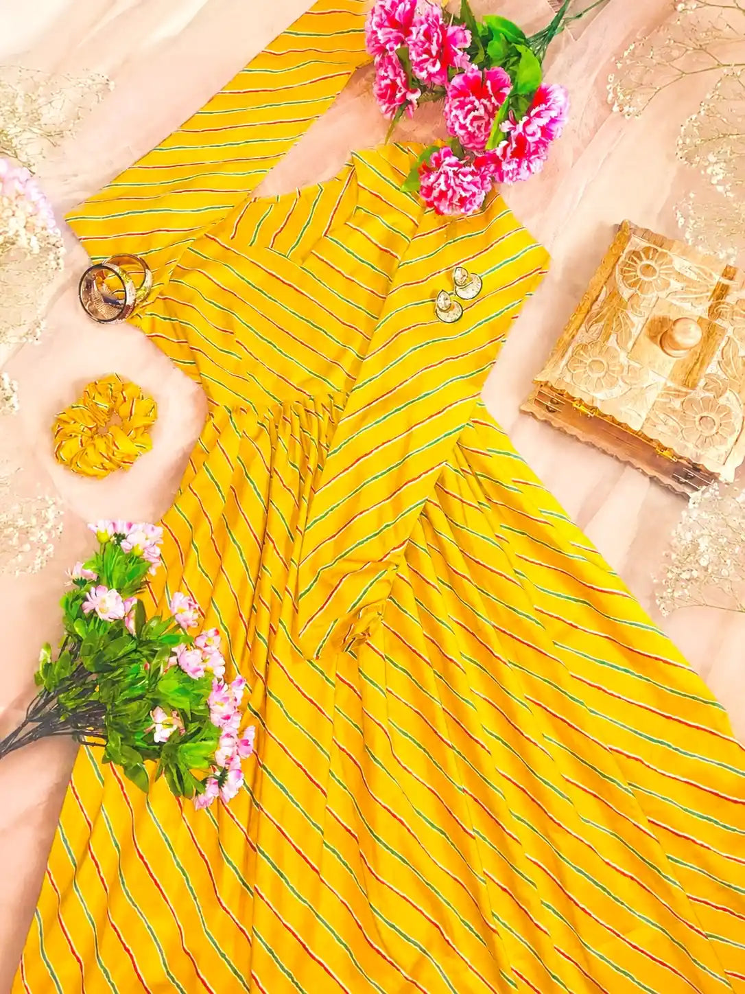 Mulmul Lehriya Jaipuri Twirl Kurta