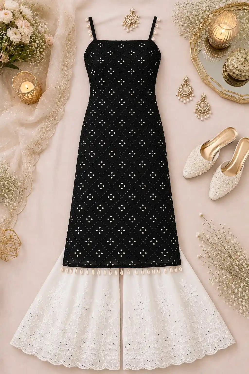 Snehal’s Black Embroidered Gulnaz Kurta