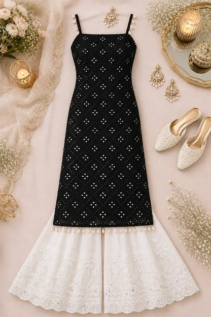 Snehal’s Black Embroidered Gulnaz Kurta