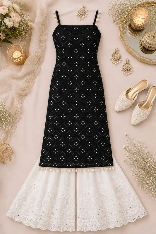Snehal’s Black Embroidered Gulnaz Kurta