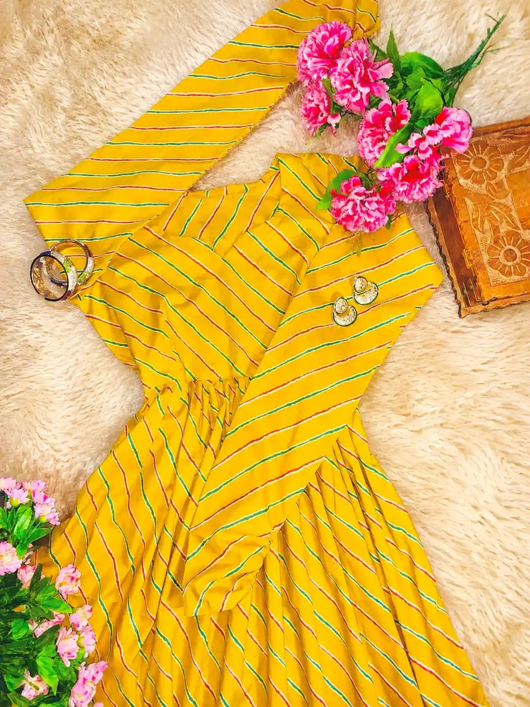 Mulmul Lehriya Jaipuri Twirl Kurta
