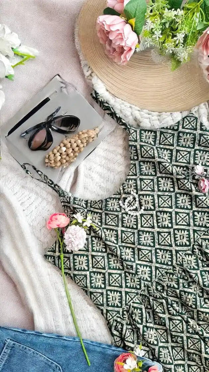 Green Escape Peplum Top - Passion for Fashion by Shivani