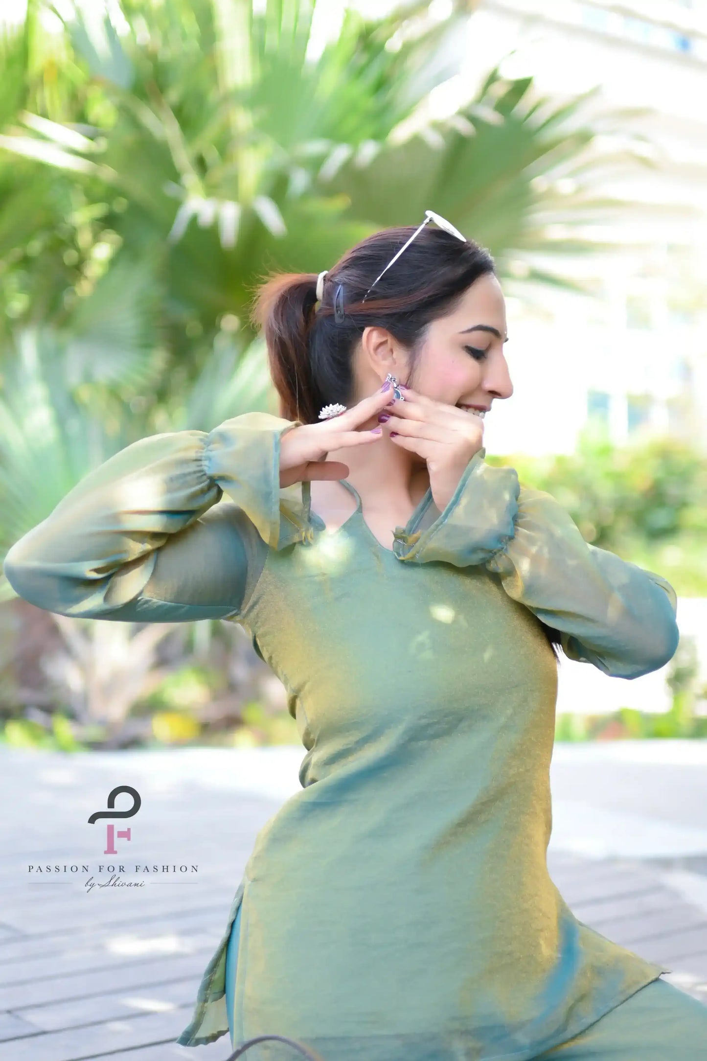 Sage Green Gulnaz Tie Up Gulnaz Set