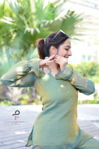 Sage Green Gulnaz Tie Up Gulnaz Set