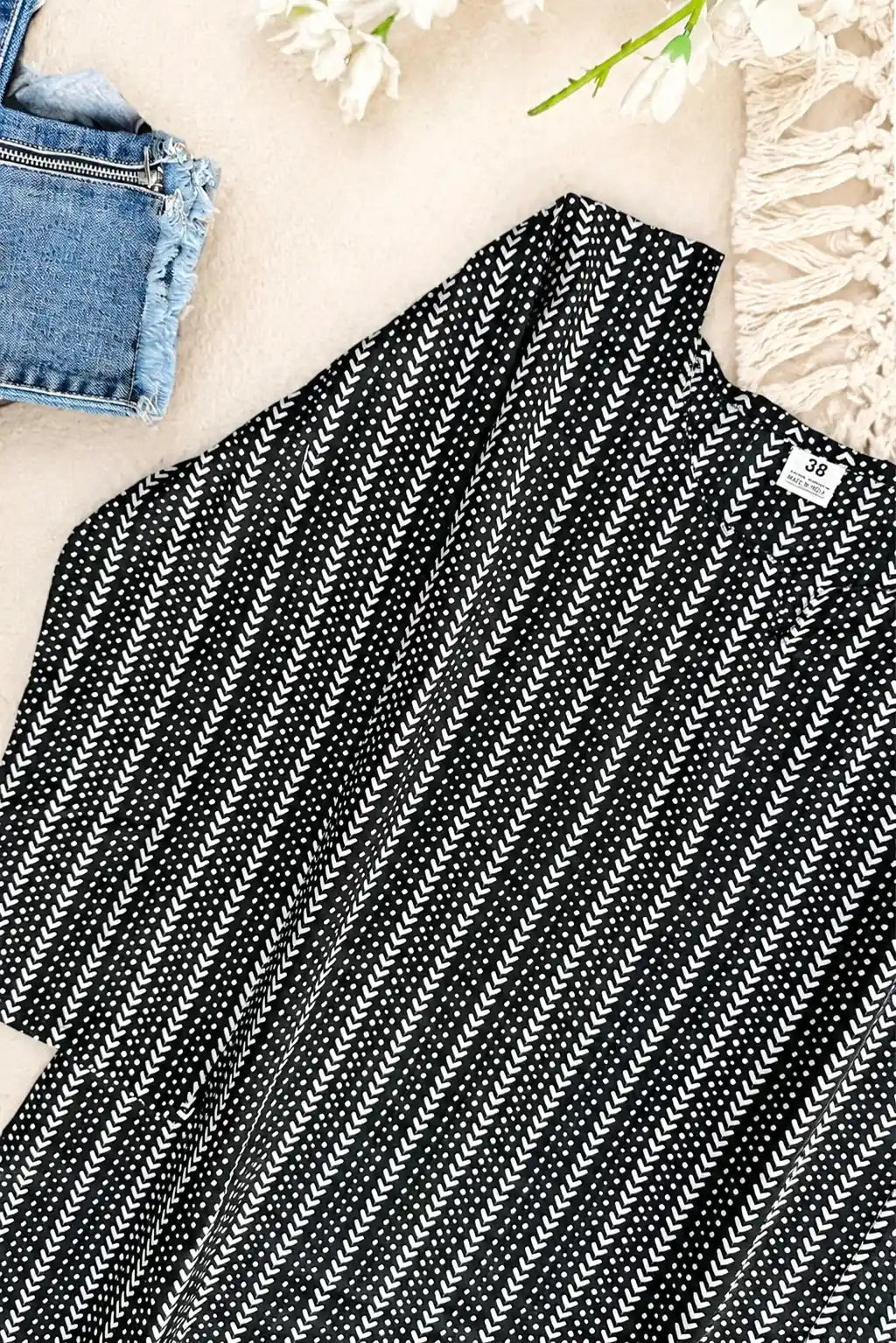Classic Black Stripe Short Kurta
