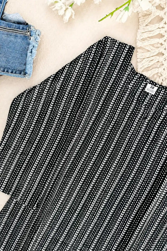 Classic Black Stripe Short Kurta